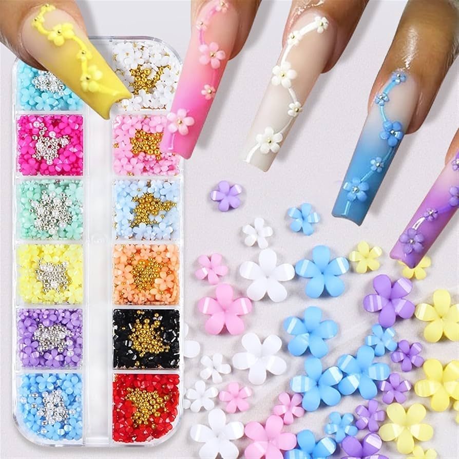 Gretta 3D Acrylic Flower Nail Set