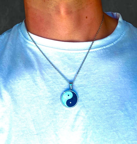 Royal Blue Yin and Yang Necklace