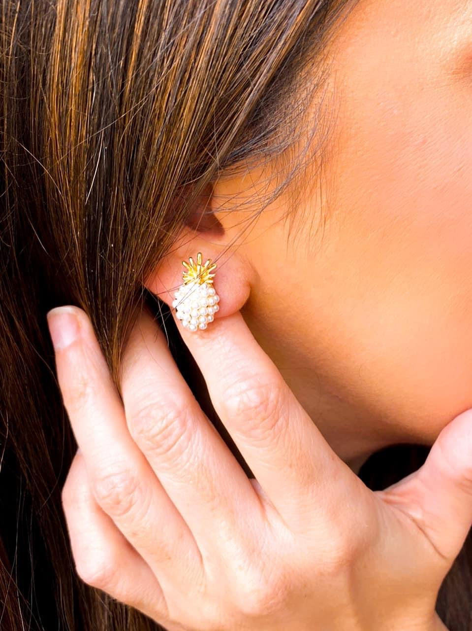 Pineapple Pearl Earrings