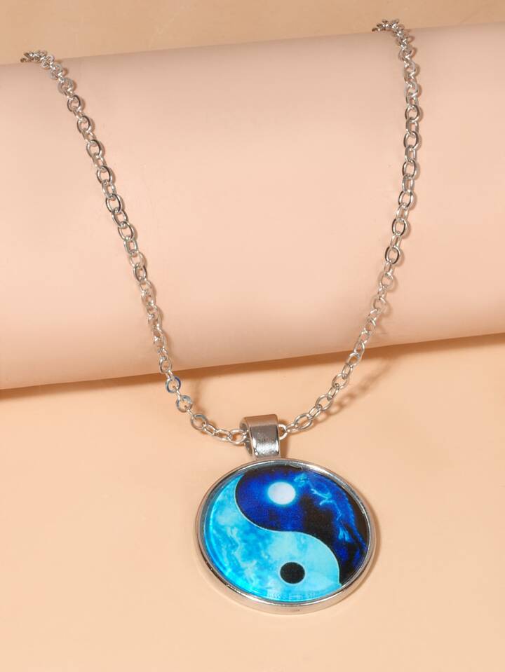 Royal Blue Yin and Yang Necklace