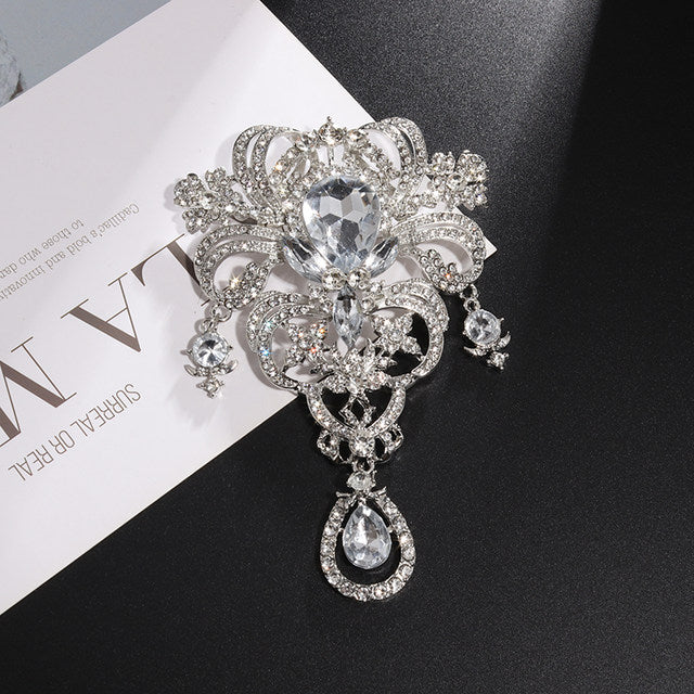 Royal Drop Rhinestone Brooch
