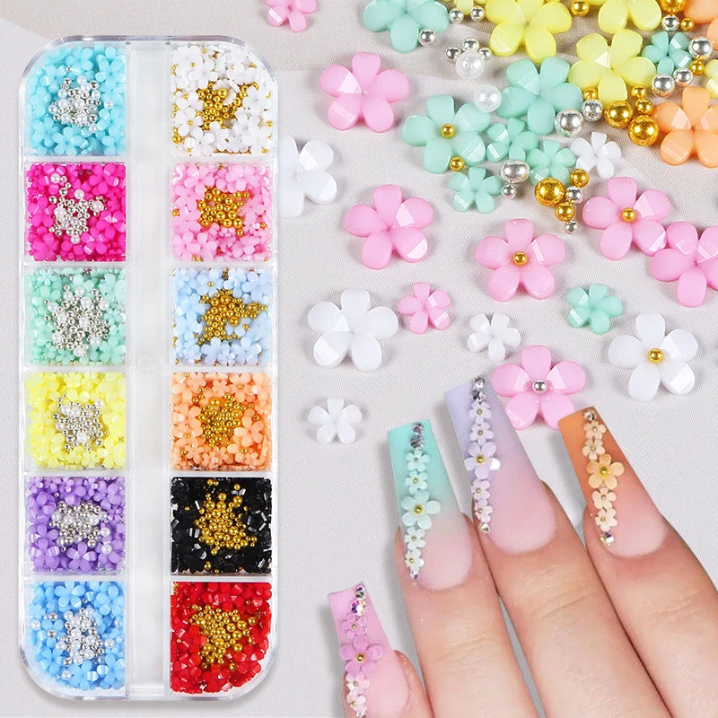 Gretta 3D Acrylic Flower Nail Set