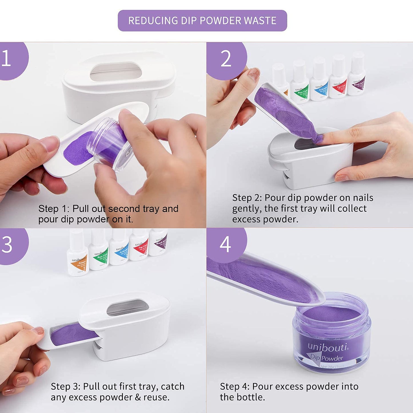 Pocket Dip Powder Recycling System with Dotting Pen