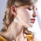 White Shell Cracked Earrings