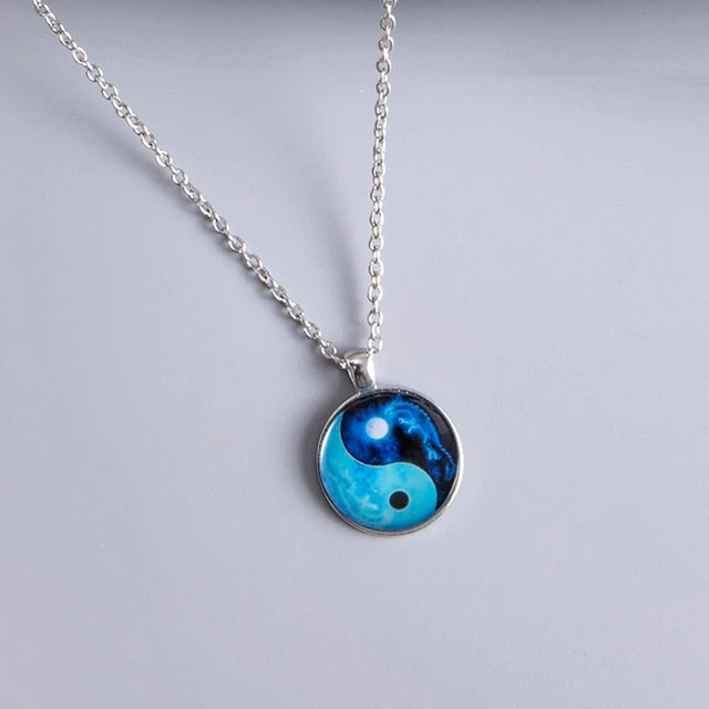 Royal Blue Yin and Yang Necklace