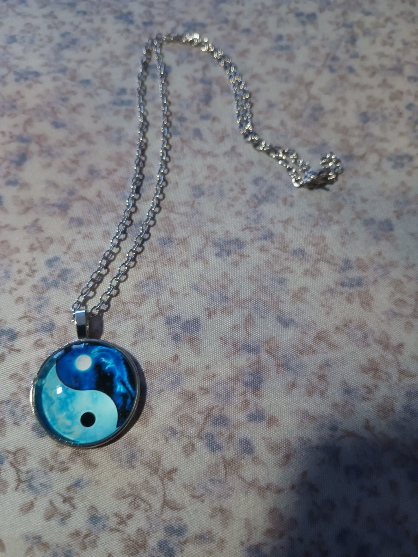 Royal Blue Yin and Yang Necklace