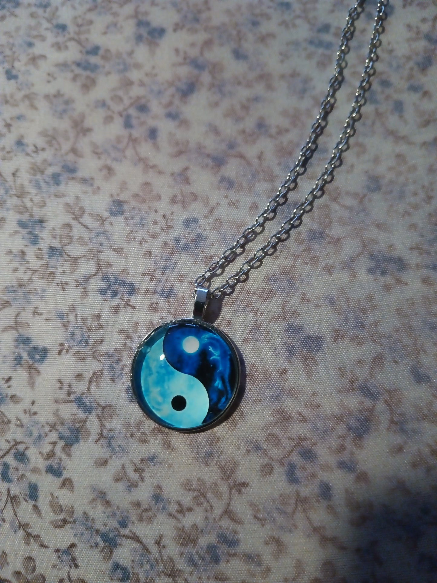 Royal Blue Yin and Yang Necklace