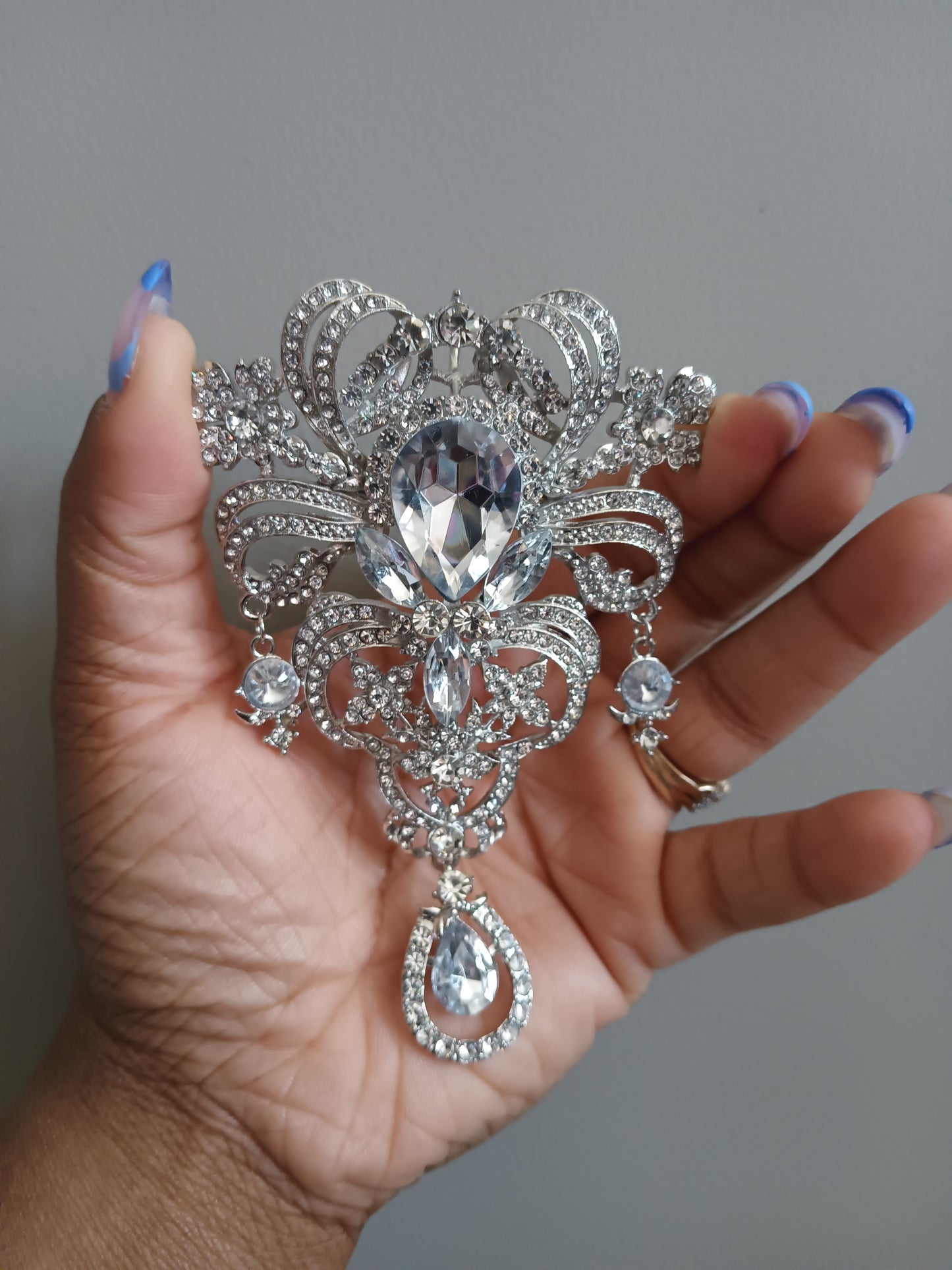 Royal Drop Rhinestone Brooch