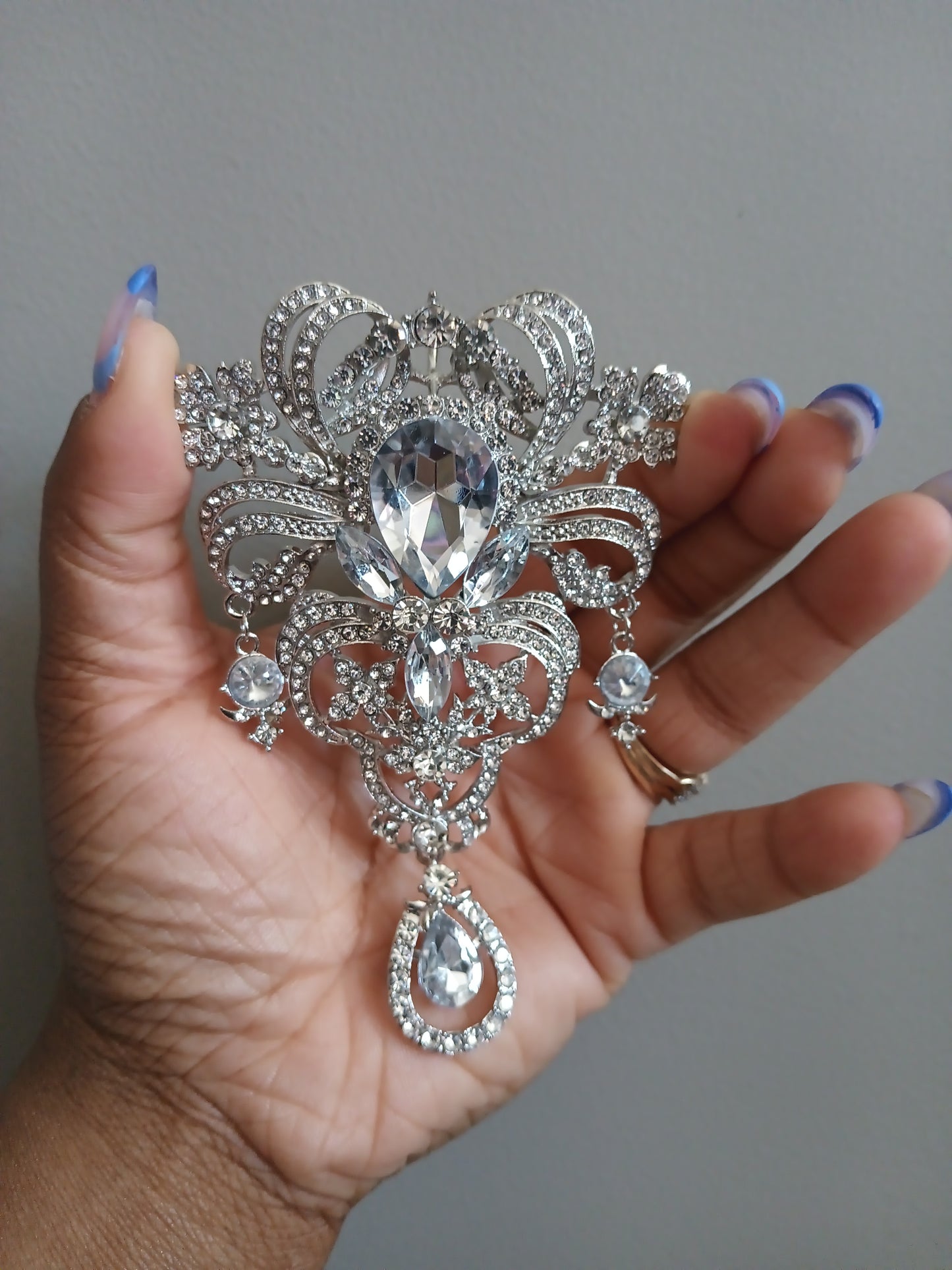 Royal Drop Rhinestone Brooch