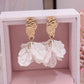 White Shell Cracked Earrings