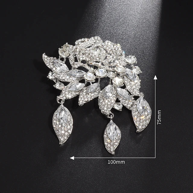 Rosa Rhinestone Brooch