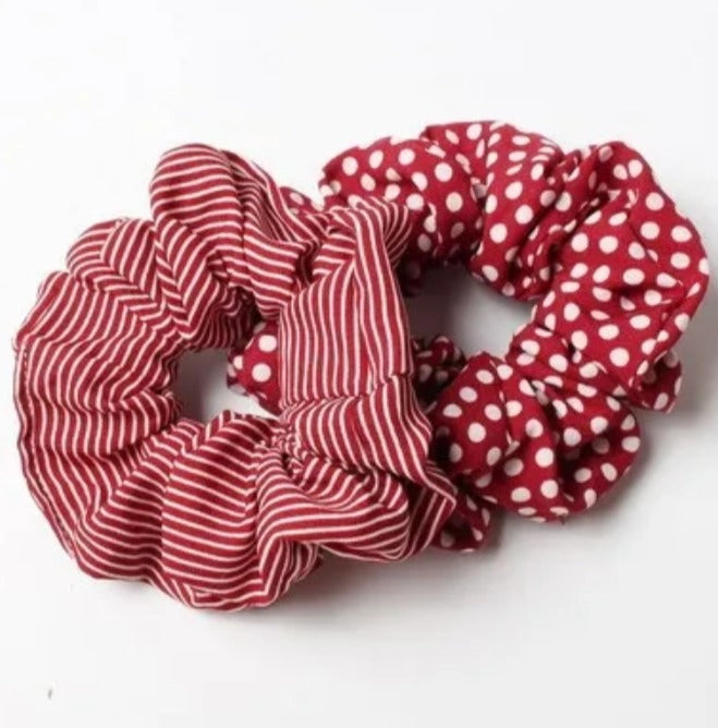 Stripe and Dots Scruchie