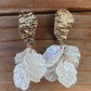 White Shell Cracked Earrings