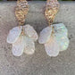 White Shell Cracked Earrings