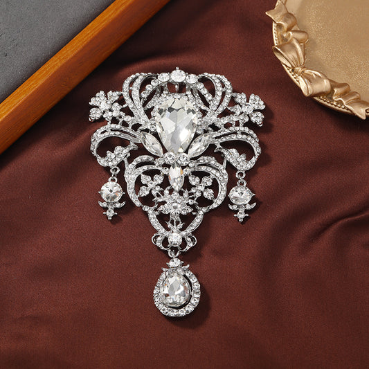 Royal Drop Rhinestone Brooch