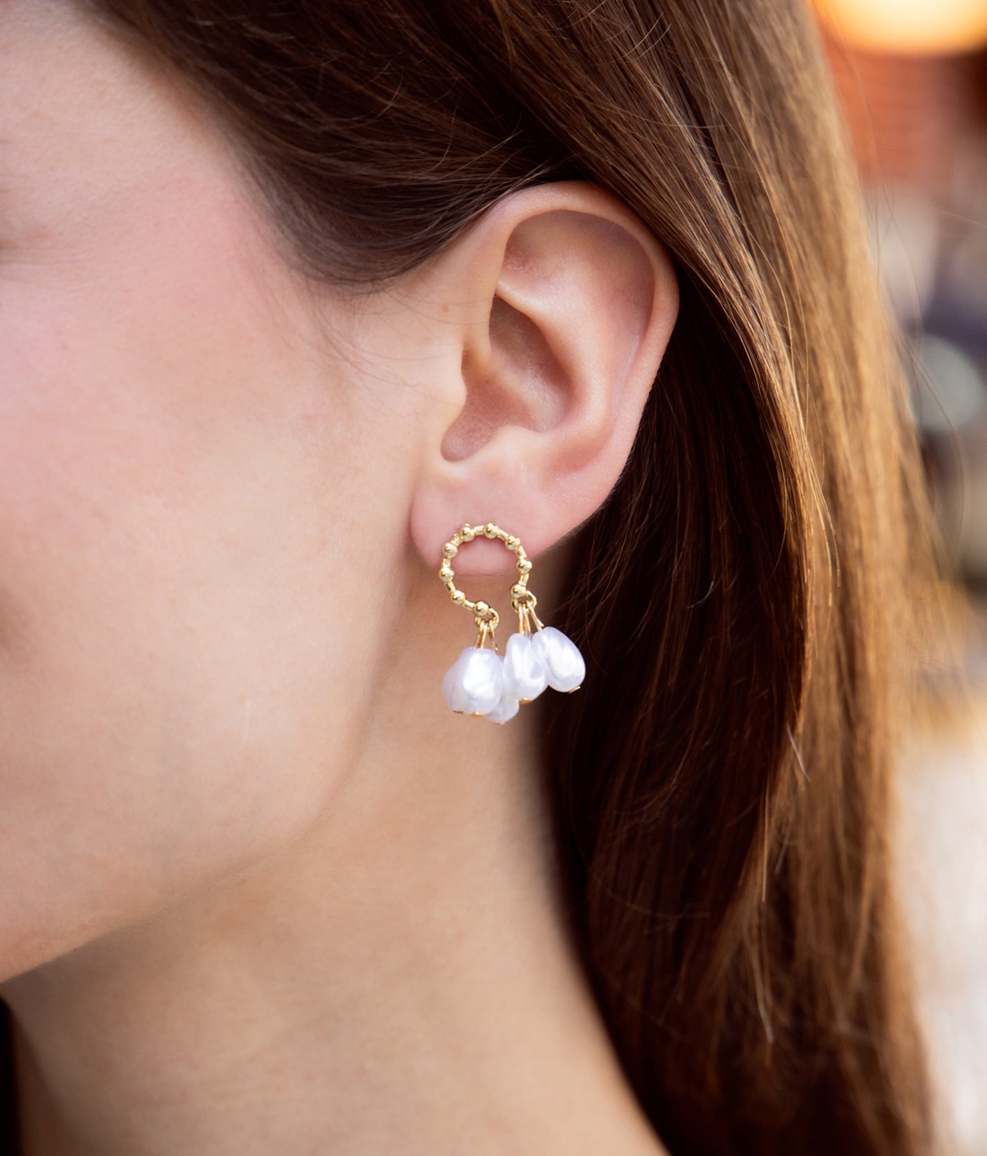 Hallow Pearl Earrings