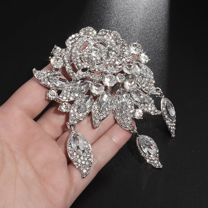 Rosa Rhinestone Brooch