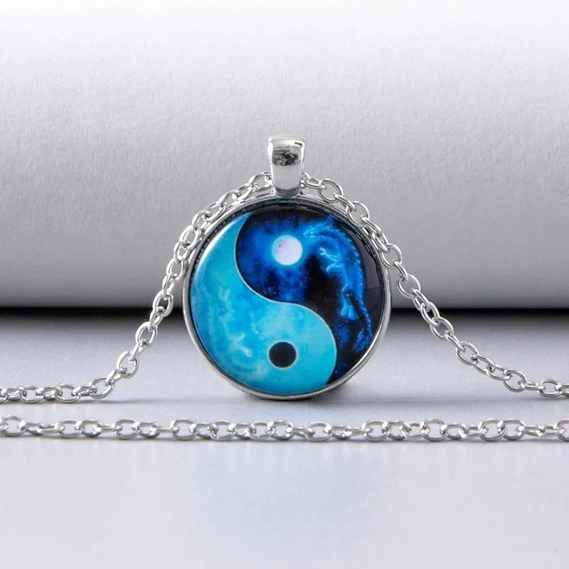 Royal Blue Yin and Yang Necklace