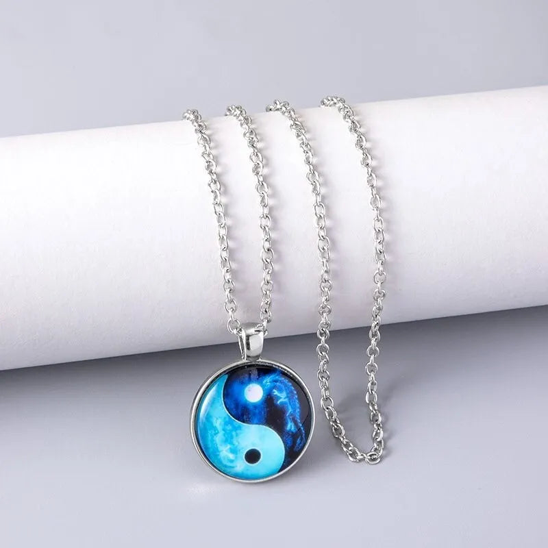 Royal Blue Yin and Yang Necklace