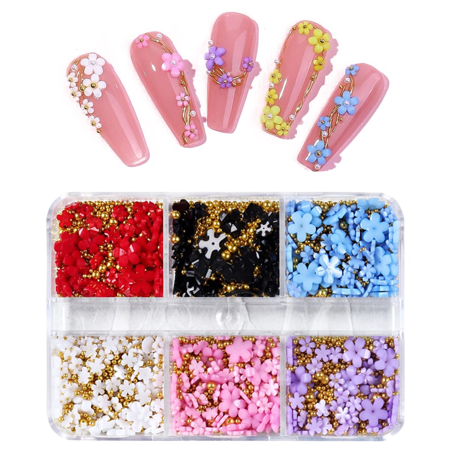 Gretta 3D Acrylic Flower Nail Set