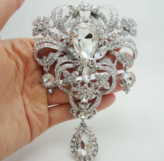 Royal Drop Rhinestone Brooch