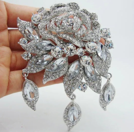 Rosa Rhinestone Brooch